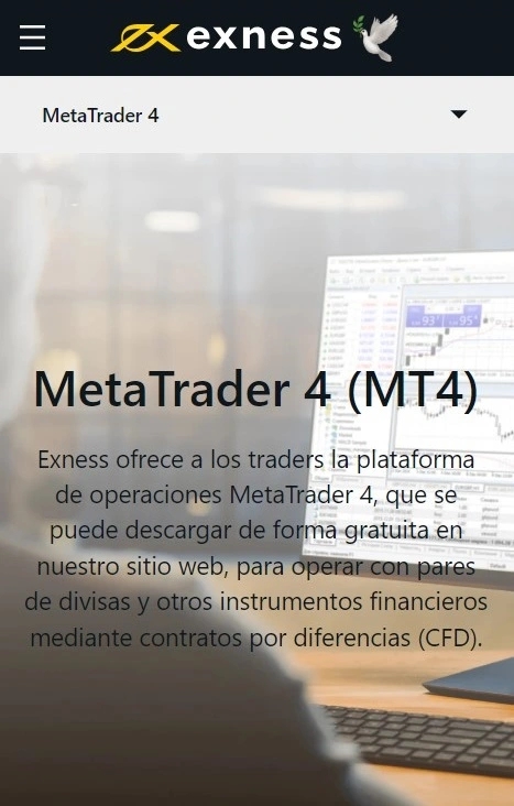 Opciones de descarga de Exness MT4