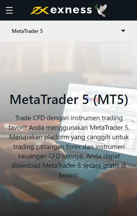 Exness MetaTrader 5 (MT5).