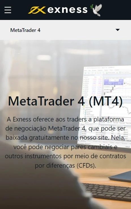 Opções de download do Exness MT4