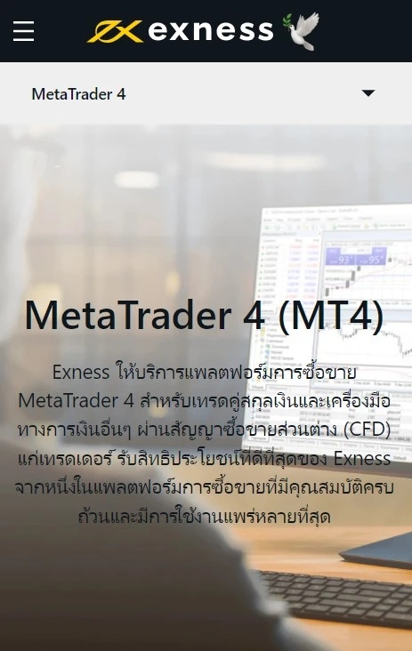 ตัวเลือกการดาวน์โหลด Exness MT4