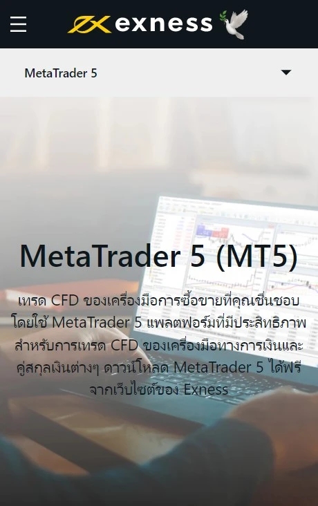 ตัวเลือกการดาวน์โหลด Exness MT5